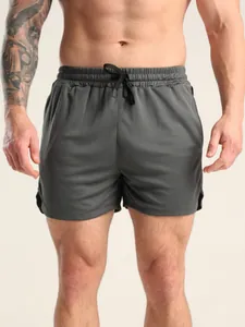 Hochwertige dunkelgraue Herren-Sporthose aus schnelltrocknendem Mesh für Fitness