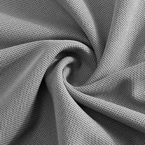 Close-up macro view of breathable pique fabric texture for men's quick-dry Polo shirt detail.