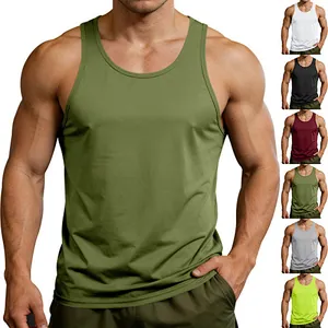 Camiseta de tirantes deportiva para hombre de secado rápido en verde oliva y más colores.