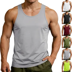 Camiseta de tirantes deportiva de secado rápido para hombre en varios colores en modelo