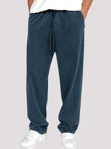 Men's vintage washed knit sweatpants featuring adjustable drawstring waist and side pockets