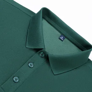 Heavyweight men's dark green polo shirt featuring breathable fabric and classic collar
