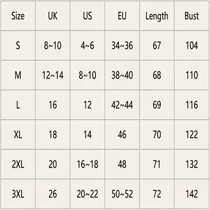 Detailed size chart for women's casual cotton linen top showing UK US and EU measurements
