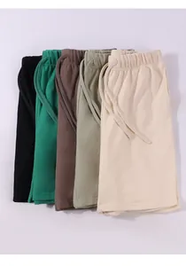 Detail view of heavyweight carbon brushed men's shorts in five colors
