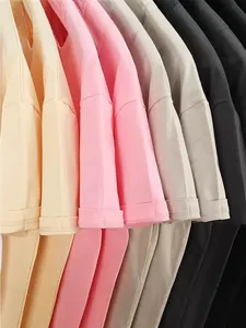 Heavyweight 280G pure cotton loose drop shoulder T-shirt shown in multiple colors