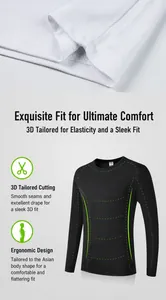Detail view of 3D ergonomic cutting and reinforced double-stitched hem of sports t-shirt.