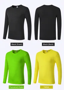 Detailed view of long sleeve quick-dry sports t-shirts in multiple colors