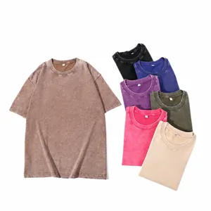 Amerikaans vintage 230g zwaar gewassen katoenen oversized T-shirt in diverse kleuren