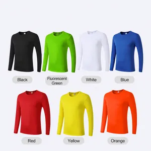 Long-sleeved quick-dry sports t-shirts in multiple colors, ideal for running and fitness.