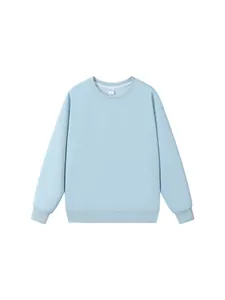 Sweat-shirt oversize bleu clair à col rond avec une conception confortable d'épaules tombantes