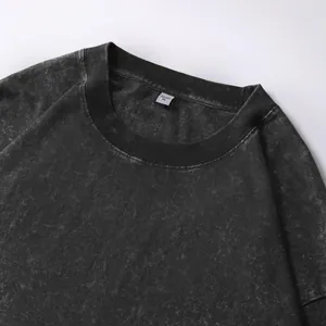 Vintage washed charcoal grey cotton long sleeve T-shirt with oversized drop shoulder design