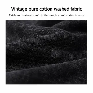 Close-up of 350g heavy weight vintage washed cotton sweatshirt fabric texture