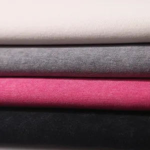 Macro detail of high-quality ribbed cotton fabric in multiple colors for crop t-shirts