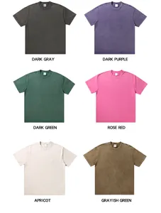 Six vintage washed oversized heavyweight cotton T-shirts in various color options