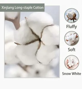 Macro detail of high-quality long-staple cotton fibers for soft and fluffy T-shirts