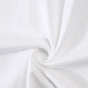 Close-up of 180g premium pure cotton fabric texture for white oversized T-shirt