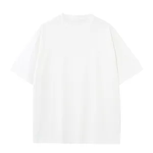 T-shirt épais 230g en pur coton à col rond avec épaules tombantes et coupe ample blanc