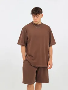 Σετ oversized t-shirt και σορτς από vintage πλυμένο βαμβάκι 320g για unisex casual εμφάνιση