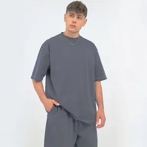 Premium 260g oversized washed grey pure cotton t-shirt featuring a vintage streetwear aesthetic