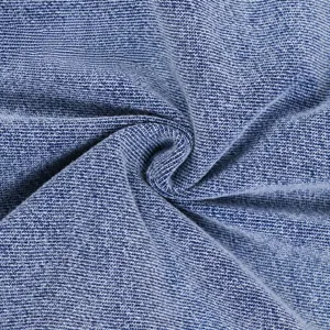 Macro detail of 350G snow-washed pure cotton fabric showing thick knit texture