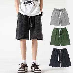 Oversized 250G washed cotton T-shirt and shorts set with multiple color variants
