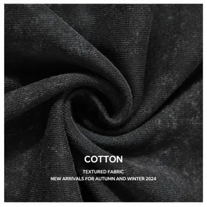 Close-up of 250G heavyweight washed distressed cotton fabric for oversized T-shirts