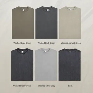 Heavyweight 280g washed cotton oversized t-shirt in various vintage colors