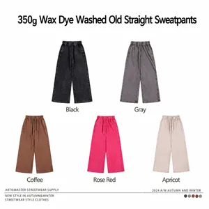 Multi-color collection of washed distressed retro wide-leg trousers in vintage streetwear style
