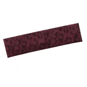 Seamless burgundy leopard print yoga headband for sports and fitness