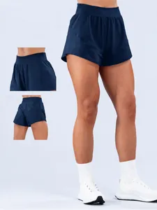 Hoch taillierte lockere Yoga-Shorts für Damen schnell trocknende Laufshorts