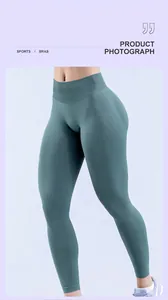 Detail view of seamless high-waisted yoga leggings featuring a ruched butt lifting design