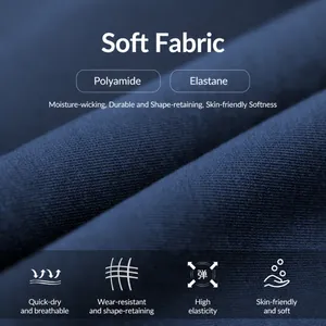Macro detail of navy blue Polyamide-Elastane fabric for yoga flared pants