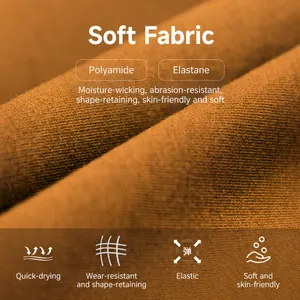 Close-up of brown seamless yoga jumpsuit fabric showing texture and soft material