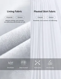 Détail macro du tissu en polyester respirant et élastique pour jupe de tennis plissée
