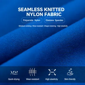 Close-up of seamless matte polyamide fabric for high-stretch quick-dry sports bra