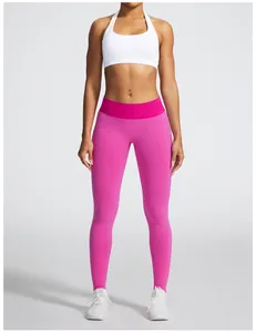 Nahtlose High-Waist-Yoga-Leggings in Pink für Fitness, Laufen und Training für Damen