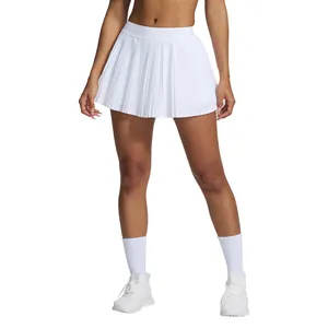 Jupe de tennis athlétique plissée blanche pour femme, idéale pour le yoga et le fitness