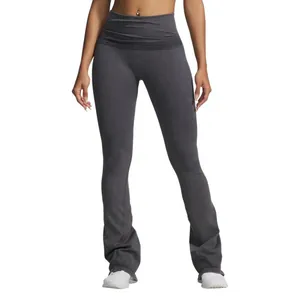 Seamless sand-washed high-waist yoga flared pants for women slimming fitness wear