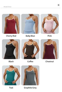 Overview of contrast trim sports tank top sets available in multiple vibrant colors