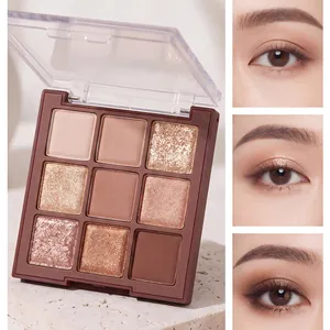 Eyeshadow Palette Chocolate Brown Earth Tone Matte Shimmer Glitter Warm Sunset Eye Makeup Cosmetic Women Long Lasting