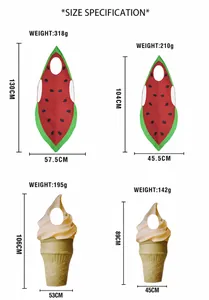Especificaciones de tamaño para disfraces de sandía y helado de espuma para Halloween