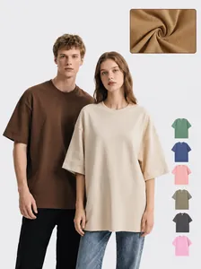 Herren Schweres Baumwolle T-Shirt Oversize Lockerer Schnitt Gekämmte Baumwolle Rundhals Kurzarm Top Streetwear Einfarbiges Base Tee