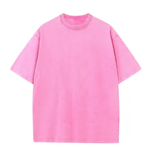 Oversized pink acid wash cotton t-shirt for men, premium heavy vintage street style