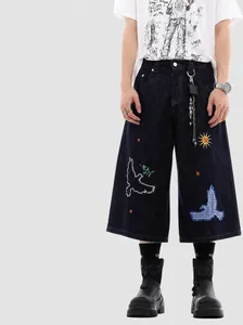 Vaqueros Acampanados de Denim Lavado y Desgastado Streetwear para Hombre Alta Elasticidad Pantalones de Algodón Rasgados Vintage Hip Hop Corte Holgado Pierna Ancha para Hombre