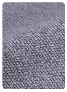 Macro view of heavy terry sweatshirt fabric with a washed and distressed texture finish