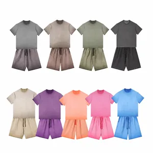 Men Vintage Washed Gradient Oversized Cotton T-Shirt Casual Streetwear Two-Tone Short Sleeve Top