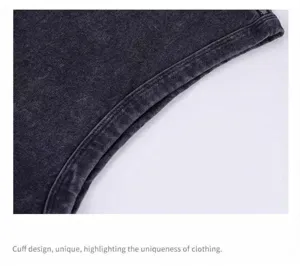 Detailed close-up showing the acid wash finish on an oversized men's tank top armhole