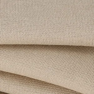 Macro view of 220g Roma cotton fabric texture for men's long sleeve T-shirt base layer