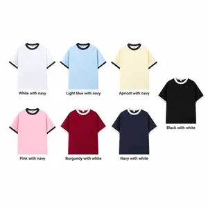 Premium 200G puur katoenen contrast ringer T-shirt verkrijgbaar in zeven verschillende kleuren