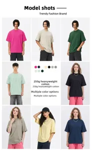 Showcase of 250g heavyweight cotton Boxy fit T-shirts in multiple color options